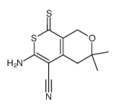 6-amino-3,3-dimethyl-8-sulfanylidene-1H,3H,4H,8H-thiopyrano[3,4-c]pyran-5-carbonitrile结构式