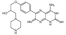1-piperazin-1-yl-3-[4-(2,4,7-triaminopteridin-6-yl)phenoxy]propan-2-ol结构式