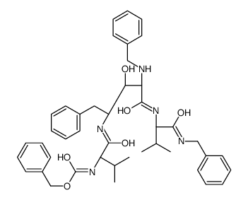 benzyl N-[(2S)-1-[[(2S,3R,4R)-4-(benzylamino)-5-[[(2S)-1-(benzylamino)-3-methyl-1-oxobutan-2-yl]amino]-3-hydroxy-5-oxo-1-phenylpentan-2-yl]amino]-3-methyl-1-oxobutan-2-yl]carbamate Structure