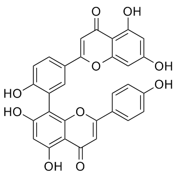 穗花杉双黄酮； 阿曼托黄酮结构式