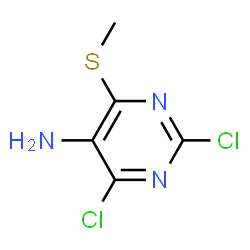 2,4-dichloro-6-(methylsulfanyl)pyrimidin-5-amine Structure