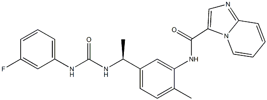 (S)-N-(5-(1-(3-(3-fluorophenyl)ureido)ethyl)-2-methylphenyl)imidazo[1,2-a]pyridine-3-carboxamide Structure