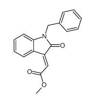 (E)-1-benzyl-3-(methoxycarbonyl)methylene-1,3-dihydroindol-2-one结构式