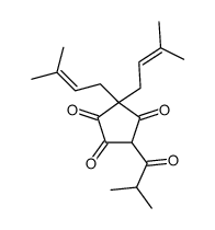 3,3-Bis(3-methyl-2-butenyl)-5-(2-methyl-1-oxopropyl)-1,2,4-cyclopentanetrione结构式