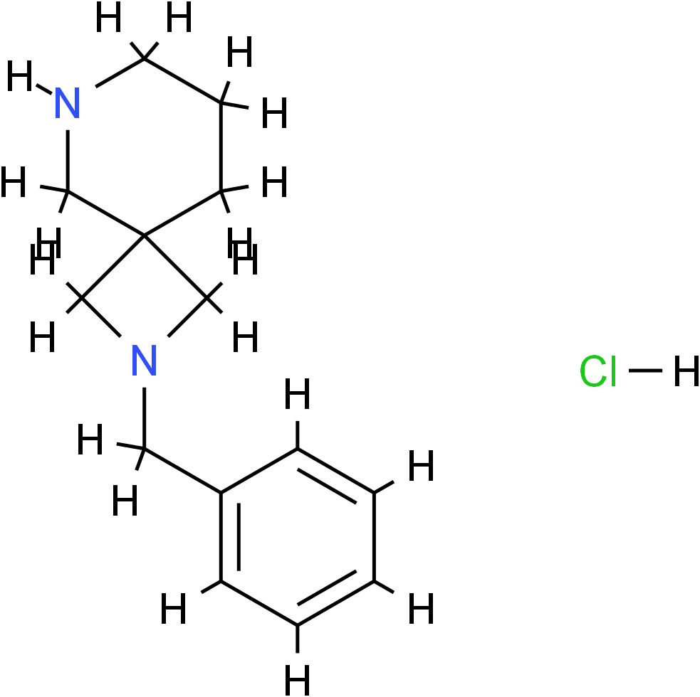2-(苯基甲基)-2,6-二氮杂螺[3.5]壬烷,盐酸盐结构式