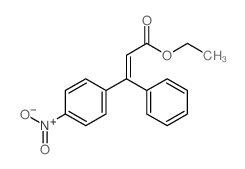 ethyl (E)-3-(4-nitrophenyl)-3-phenyl-prop-2-enoate结构式