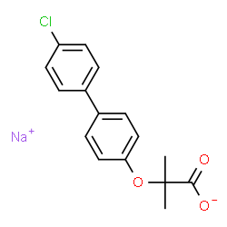 2-[(4'-Chlorobiphenyl-4-yl)oxy]-2-methylpropanoic acid sodium salt结构式