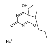Sodium 5-ethyl-4,6-dioxo-5-[(2R)-2-pentanyl]-1,4,5,6-tetrahydro-2 -pyrimidinolate结构式