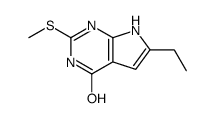 4H-Pyrrolo[2,3-d]pyrimidin-4-one,6-ethyl-1,7-dihydro-2-(methylthio)-(9CI)结构式