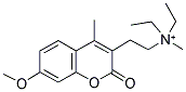 3-[2-(N,N-DIETHYL-N-METHYLAMMONIUM)ETHYL]-7-METHOXY-4-METHYLCOUMARIN IODIDE结构式