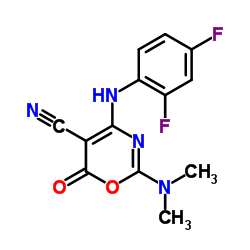 4-[(2,4-Difluorophenyl)amino]-2-(dimethylamino)-6-oxo-6H-1,3-oxazine-5-carbonitrile结构式