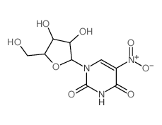 1-[3,4-dihydroxy-5-(hydroxymethyl)oxolan-2-yl]-5-nitro-pyrimidine-2,4-dione structure