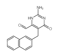4-Pyrimidinecarboxaldehyde,2-amino-1,6-dihydro-5-(2-naphthalenylmethyl)-6-oxo- structure