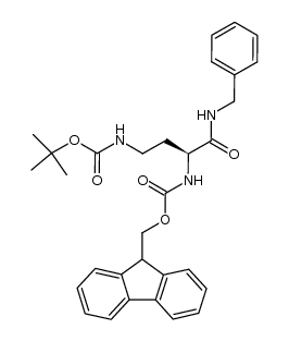 (S)-N-benzyl-4-(N'-Boc-amino)-2-(N''-Fmoc-amino)butyramide Structure