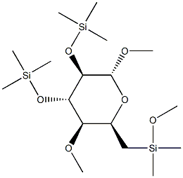 Methyl 4-O-methyl-2-O,3-O,6-O-tris(trimethylsilyl)-β-D-glucopyranoside结构式