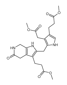 3-{2-[4-(2-methoxycarbonyl-ethyl)-3-methoxycarbonylmethyl-pyrrol-2-ylmethyl]-5-oxo-4,5,6,7-tetrahydro-1H-pyrrolo[2,3-c]pyridin-3-yl}-propionic acid methyl ester Structure