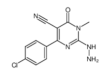 2-hydrazino-1-methyl-6-oxo-4-(4-chlorophenyl)-1,6-dihydropyrimidine-5-carbonitrile Structure