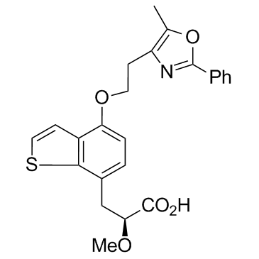 (S)-2-甲氧基-3-[4-[2-(5-甲基-2-苯基恶唑-4-基)乙氧基]苯并[B]噻吩-7-基]丙酸图片