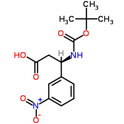 (R)-3-((叔丁氧羰基)氨基)-3-(3-硝基苯基)丙酸结构式