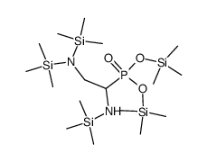 [2-[Bis(trimethylsilyl)amino]-1-[(trimethylsilyl)amino]ethyl]phosphonic acid bis(trimethylsilyl) ester structure