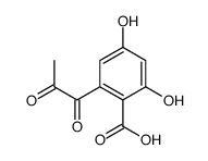 2,4-dihydroxy-6-(1,2-dioxopropyl)benzoic acid structure