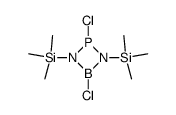 2,4-dichloro-1,3-bis(trimethylsilyl)-1,3,2,4-diazaphosphaboretidine Structure