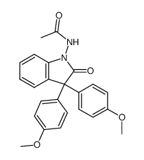 1-acetylamino-3,3-bis-(4-methoxy-phenyl)-1,3-dihydro-indol-2-one Structure