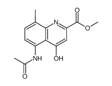 5-Acetylamino-4-hydroxy-8-methyl-quinoline-2-carboxylic acid methyl ester结构式