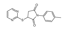 1-(4-methylphenyl)-3-pyrimidin-2-ylsulfanylpyrrolidine-2,5-dione结构式