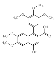 4-hydroxy-6,7-dimethoxy-1-(3,4,5-trimethoxyphenyl)naphthalene-2-carboxylic acid Structure