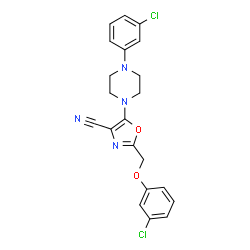 2-[(3-Chlorophenoxy)methyl]-5-[4-(3-chlorophenyl)-1-piperazinyl]-1,3-oxazole-4-carbonitrile结构式
