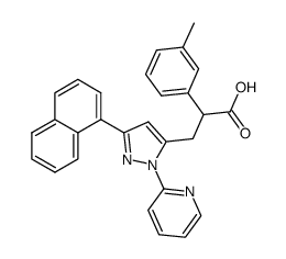 3-(5-Naphthalen-1-yl-2-pyridin-2-yl-2H-pyrazol-3-yl)-2-m-tolyl-propionic acid Structure