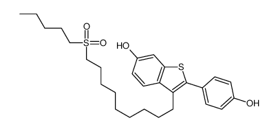2-(4-hydroxyphenyl)-3-(9-pentylsulfonylnonyl)-1-benzothiophen-6-ol Structure