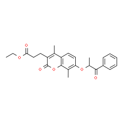 ethyl 3-[4,8-dimethyl-2-oxo-7-(1-oxo-1-phenylpropan-2-yl)oxychromen-3-yl]propanoate Structure