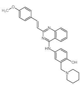 Phenol,4-[[2-[2-(4-methoxyphenyl)ethenyl]-4-quinazolinyl]amino]-2-(1-piperidinylmethyl)- Structure
