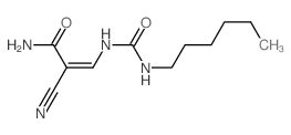 2-Propenamide,2-cyano-3-[[(hexylamino)carbonyl]amino]- Structure