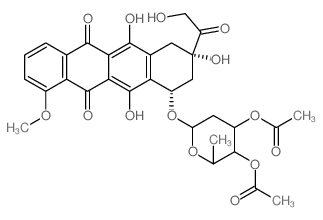 [4-acetyloxy-2-methyl-6-[[3,5,12-trihydroxy-3-(2-hydroxyacetyl)-10-methoxy-6,11-dioxo-2,4-dihydro-1H-tetracen-1-yl]oxy]oxan-3-yl] acetate structure