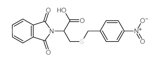 2-(1,3-dioxoisoindol-2-yl)-3-[(4-nitrophenyl)methylsulfanyl]propanoic acid structure