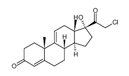 21-chloro-17-hydroxy-pregna-4,9(11)-diene-3,20-dione结构式