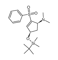 (1S,4R)-cis-4-(tert-Butyldimethylsiloxy)-1-(dimethylamino)-2-(phenylsulfonyl)-2-cyclopentene结构式