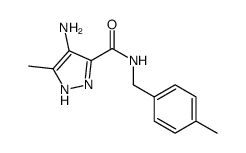 4-amino-5-methyl-N-[(4-methylphenyl)methyl]-1H-pyrazole-3-carboxamide结构式