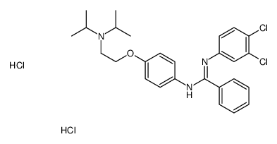 2-[4-[[(3,4-dichlorophenyl)amino]-phenyl-methylidene]azaniumylphenoxy] ethyl-dipropan-2-yl-azanium dichloride Structure