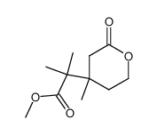 methyl 2-methyl-2-(4-methyl-2-oxotetrahydro-2H-pyran-4-yl)propanoate结构式