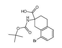 8-Bromo-2-tert-butoxycarbonylamino-1,2,3,4-tetrahydro-naphthalene-2-carboxylic acid结构式