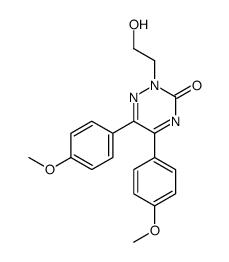 2-(2-hydroxyethyl)-5,6-bis(4-methoxyphenyl)-1,2,4-triazin-3-one Structure