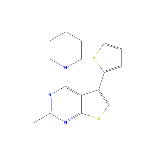 1-[2-Methyl-5-(thiophen-2-yl)thieno[2,3-d]pyrimidin-4-yl]piperidine Structure