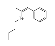 (E)-1-iodo-1-butyltelluro-2-phenylethene结构式