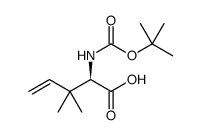 4-Pentenoic acid, 2-[[(1,1-dimethylethoxy)carbonyl]amino]-3,3-dimethyl-, (2R)结构式