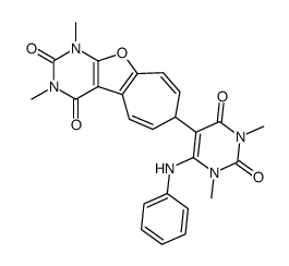 2H-Cyclohepta[4,5]furo[2,3-d]pyrimidine-2,4(3H)-dione,1,7-dihydro-1,3-dimethyl-7-[1,2,3,4-tetrahydro-1,3-dimethyl-2,4-dioxo-6-(phenylamino)-5- picture