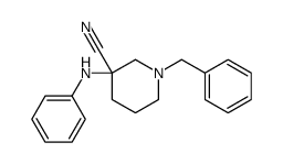 3-anilino-1-benzylpiperidine-3-carbonitrile Structure